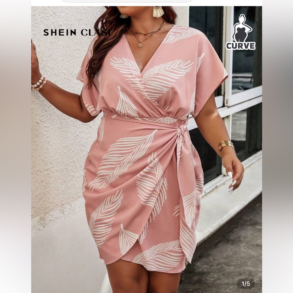 Pink and White Mini Dress